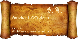 Voszka Ménás névjegykártya